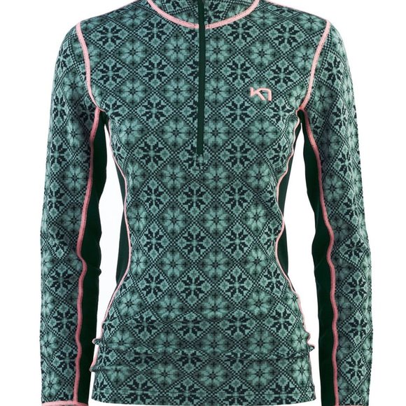 Kari Traa Rose Half-Zip Base Layer Top100% Merino Wool 622691 Murk Color NWT - Picture 3 of 4